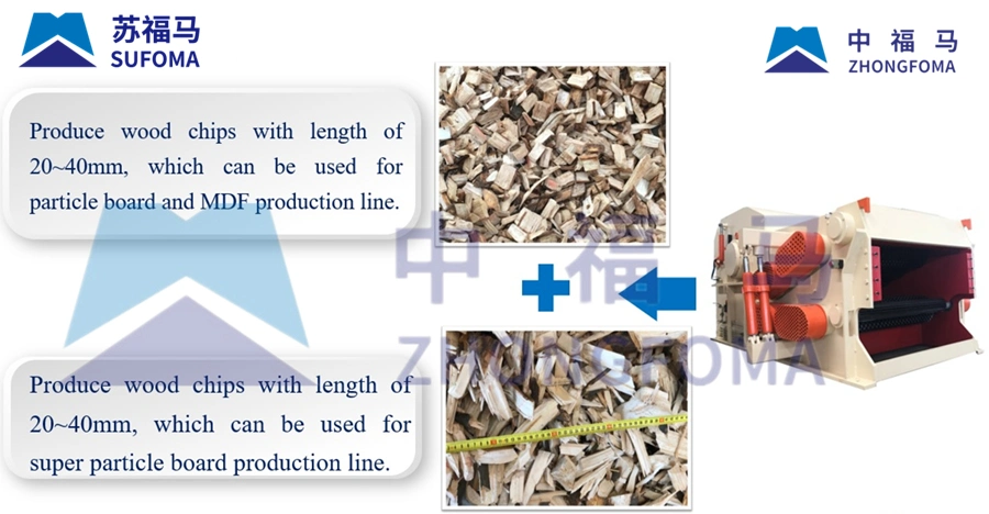 Wood Drum Chipper Shredder Cutting Wood Crusher Chips Cutting Machine for MDF / Particle Board, Wood, Log, Timber, Veneer