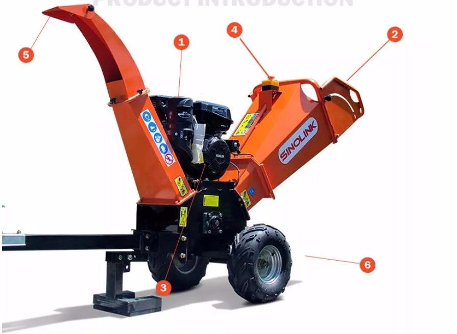 CE Certificated 13HP Gasoline Engine EPA 4.7inch Drum Wood Chipper Shredder Forestry Machine