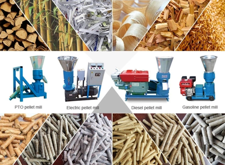 Fertilizer Pelletizer Small Feed Pellet Mill Diesel Engine Mobile Wood Sawdust Pelleting Machine